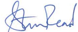 Steve Read's signature.